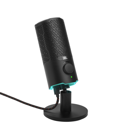 JBL Quantum Stream - Black - Dual pattern premium USB microphone for streaming, recording and gaming - Top